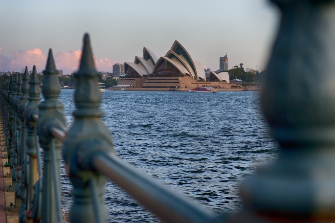 západ slunce sunset Harbour Bridge sydney